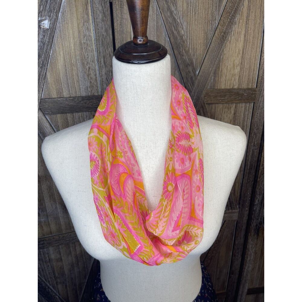 Scarves Vera Neumann Silk Made In Japan Vintage Pink Orange Circle Scarf Vintage